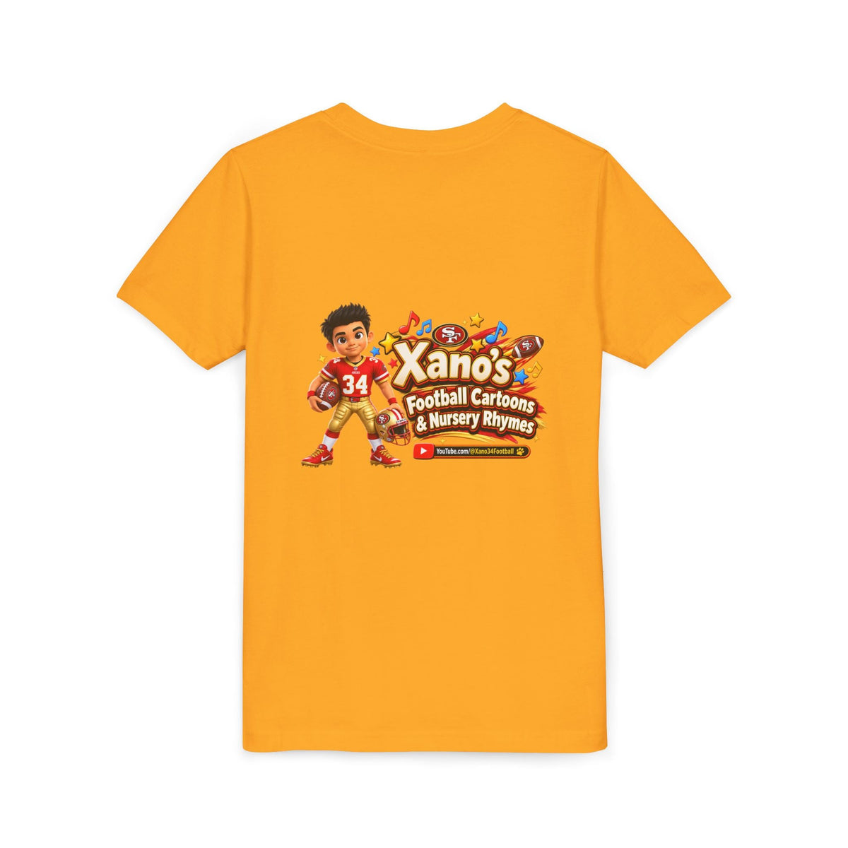 Youth Football Tee — "Xano 34: Heart of a Champion" - Getmgirlzworld Shop