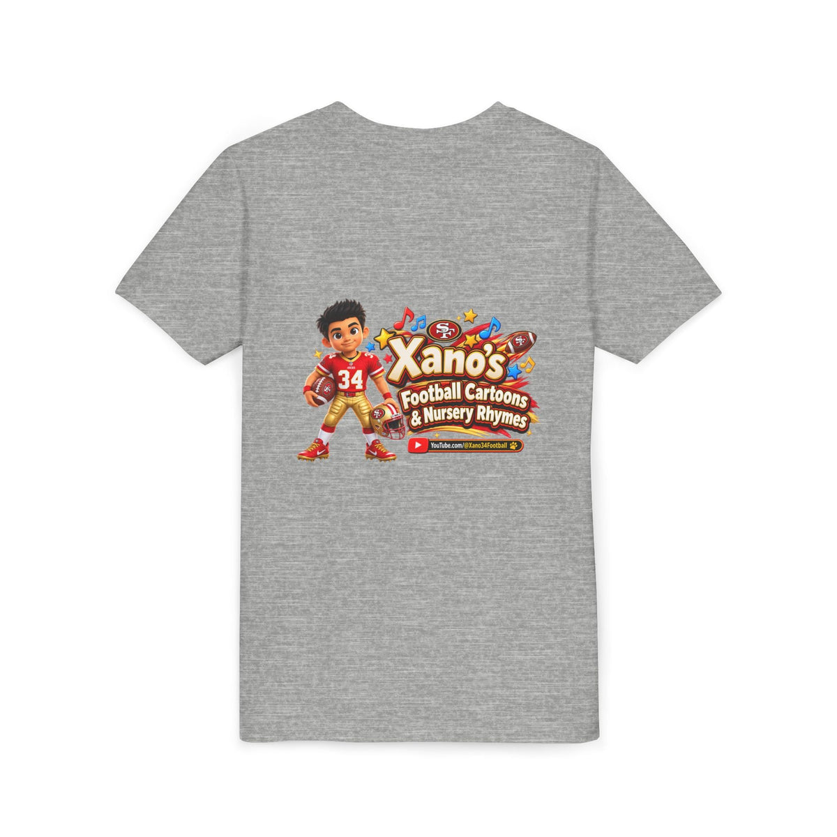 Youth Football Tee — "Xano 34: Heart of a Champion" - Getmgirlzworld Shop
