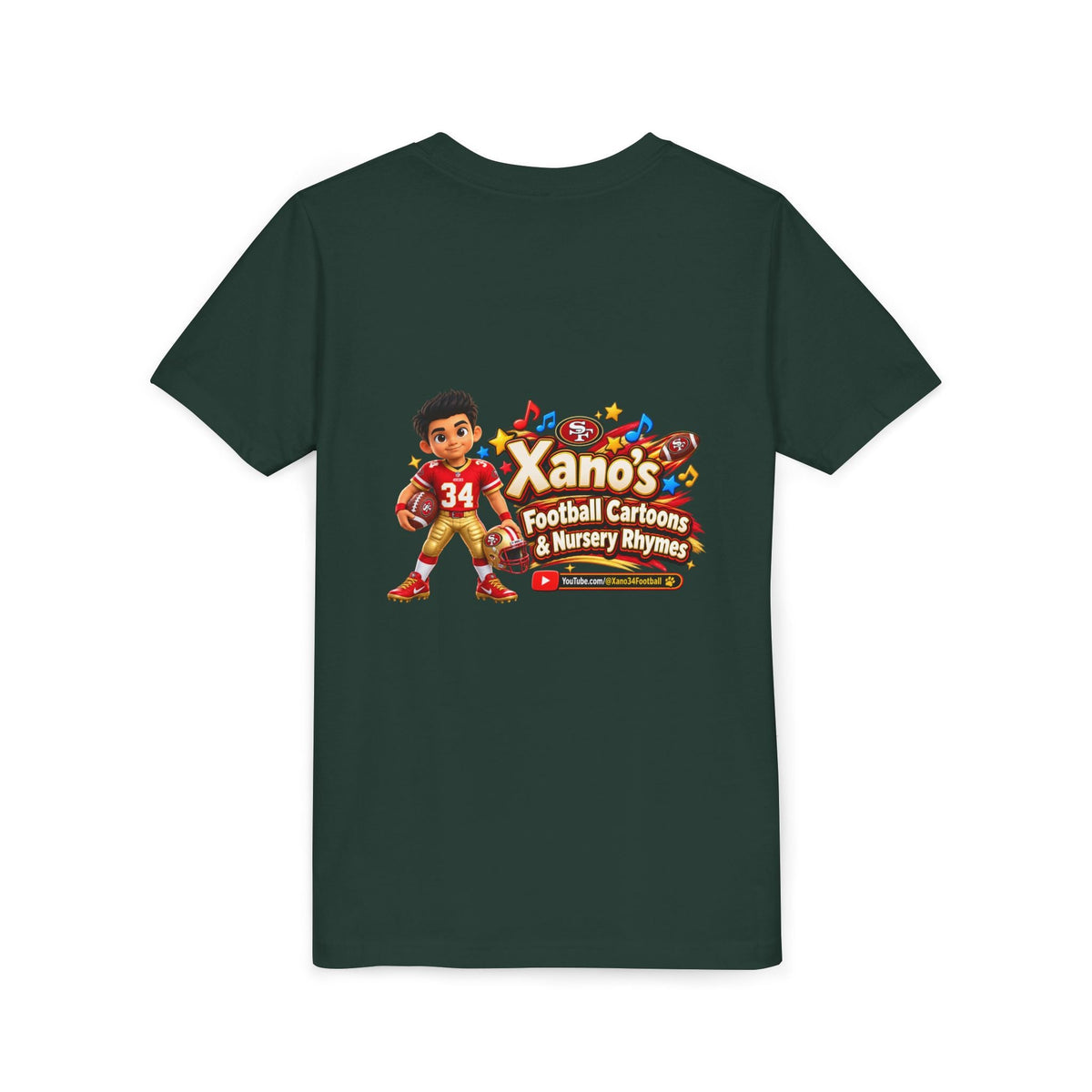 Youth Football Tee — "Xano 34: Heart of a Champion" - Getmgirlzworld Shop
