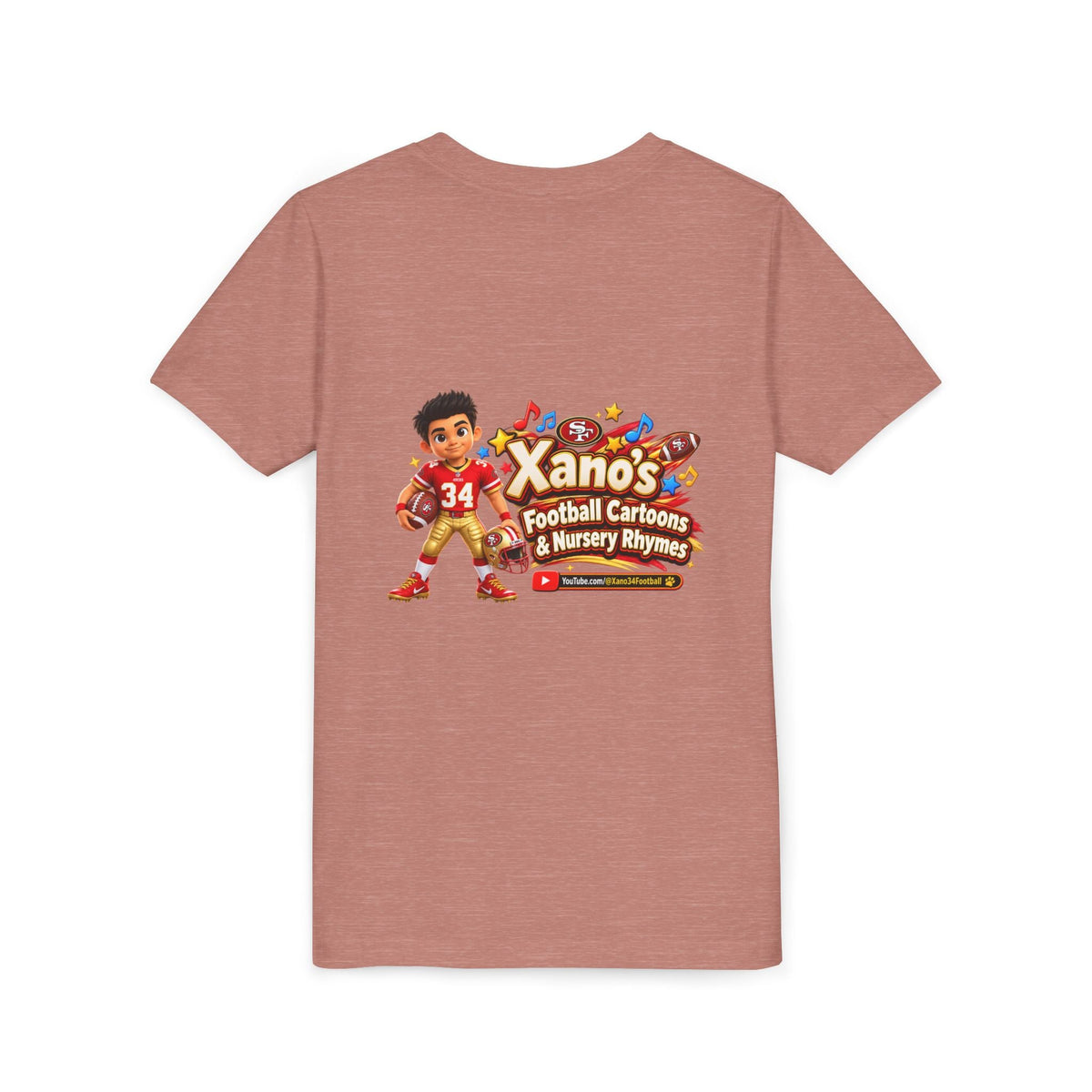 Youth Football Tee — "Xano 34: Heart of a Champion" - Getmgirlzworld Shop