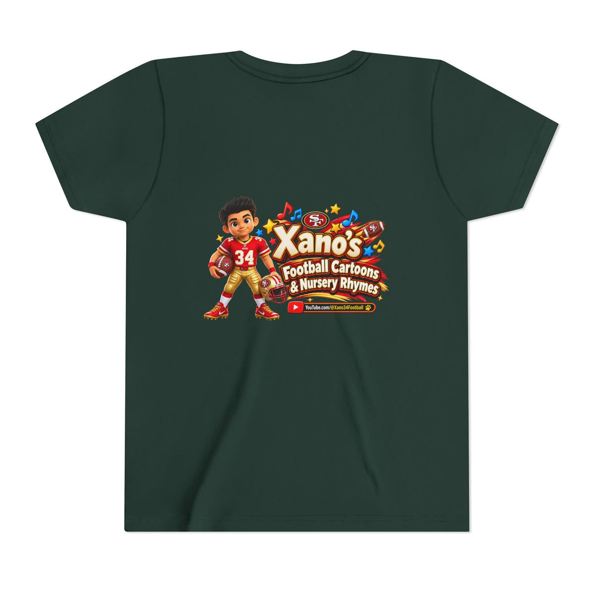 Youth Football Tee — "Xano 34: Heart of a Champion" - Getmgirlzworld Shop