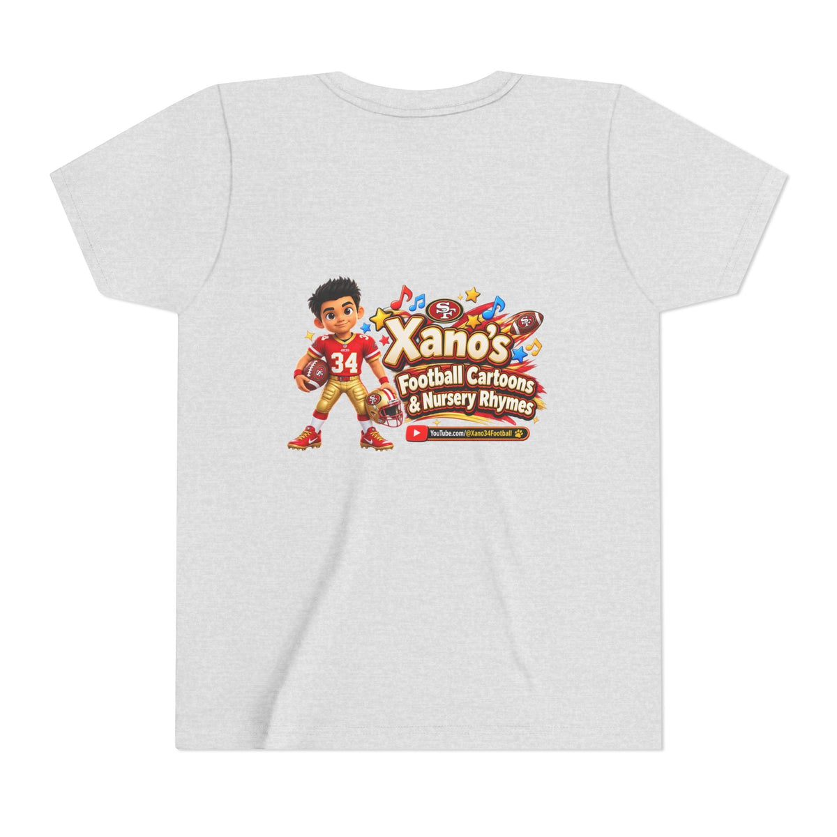 Youth Football Tee — "Xano 34: Heart of a Champion" - Getmgirlzworld Shop