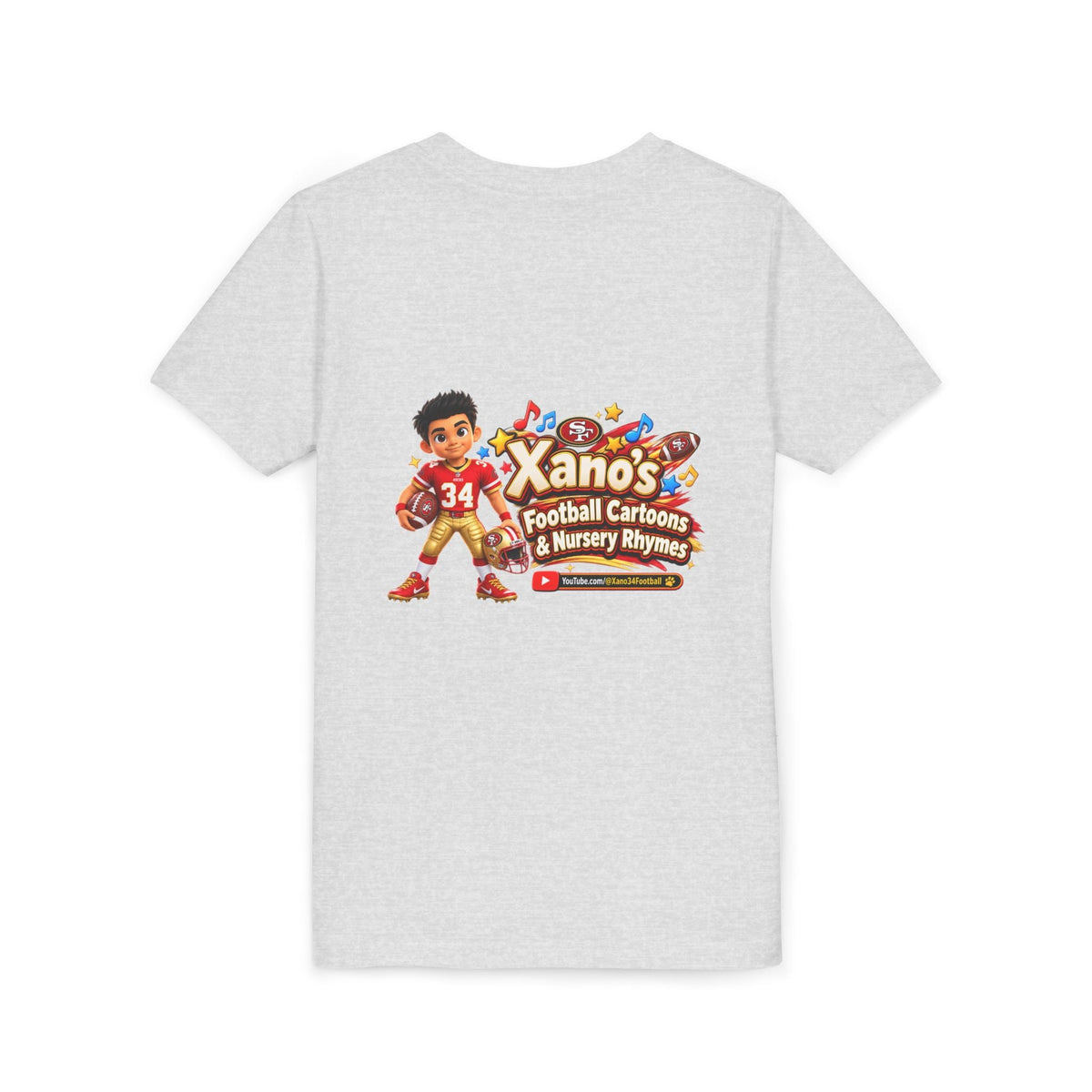 Youth Football Tee — "Xano 34: Heart of a Champion" - Getmgirlzworld Shop