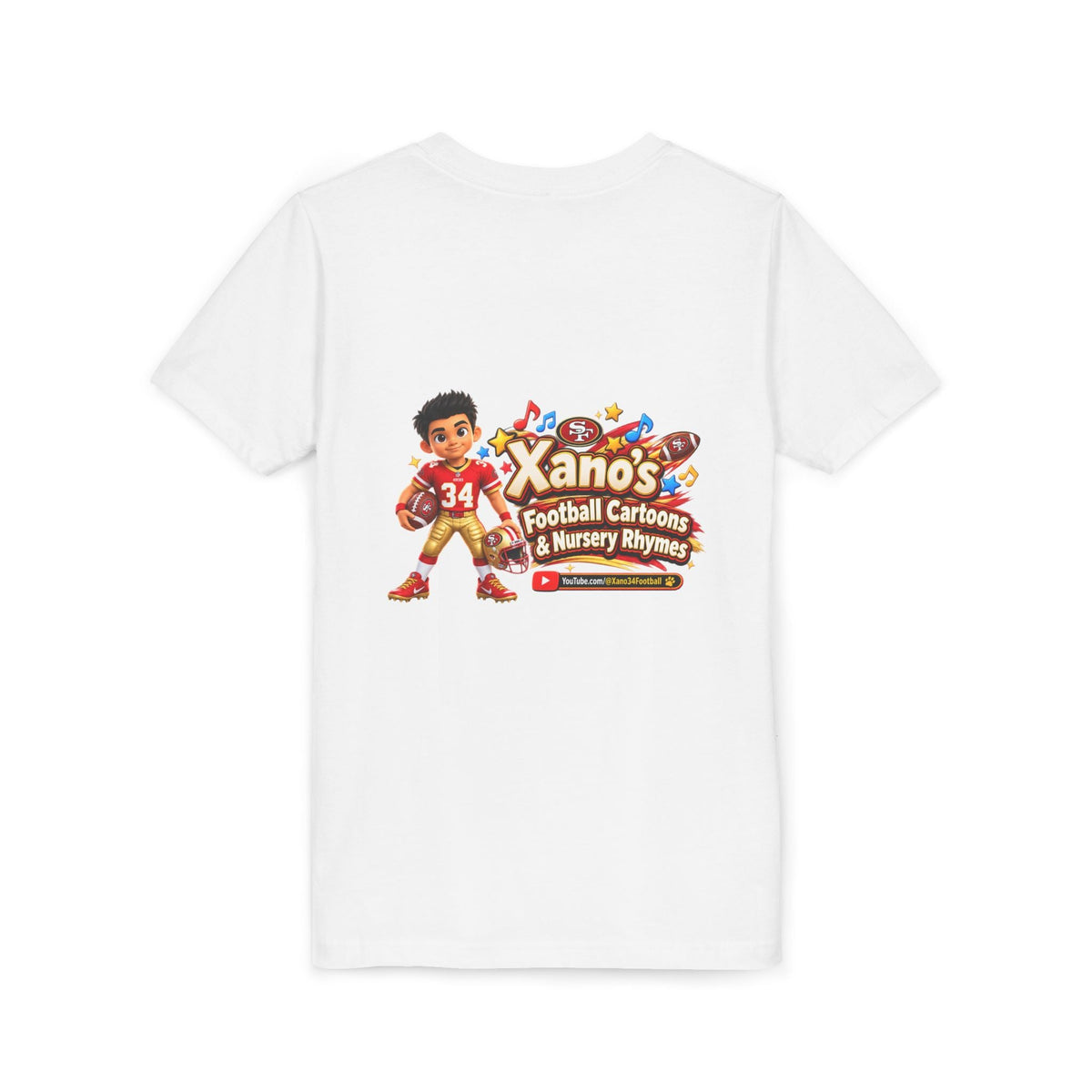 Youth Football Tee — "Xano 34: Heart of a Champion" - Getmgirlzworld Shop