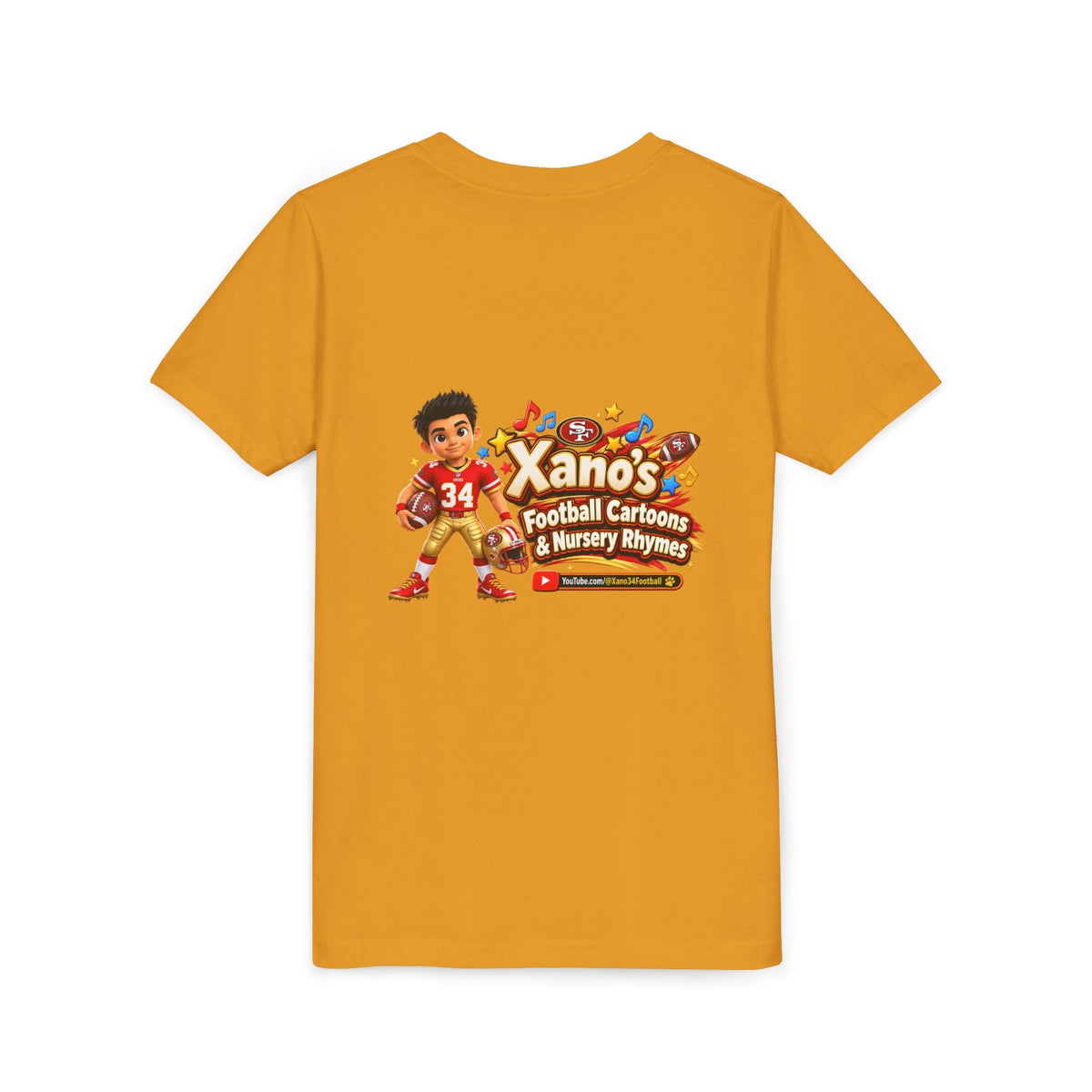 Youth Football Tee — "Xano 34: Heart of a Champion" - Getmgirlzworld Shop