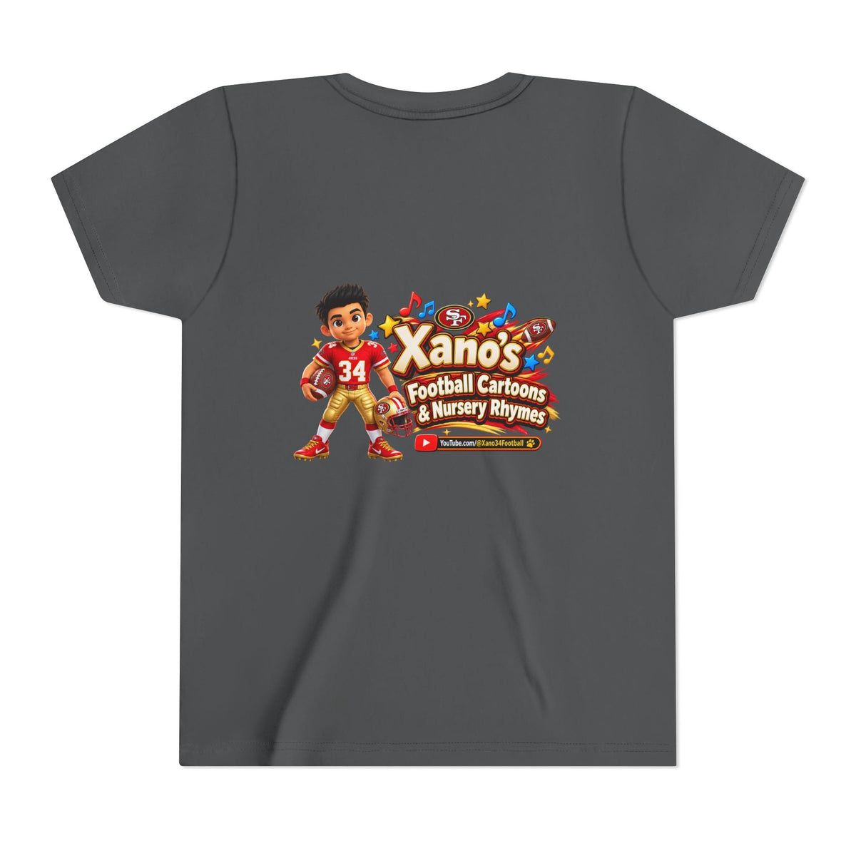 Youth Football Tee — "Xano 34: Heart of a Champion" - Getmgirlzworld Shop