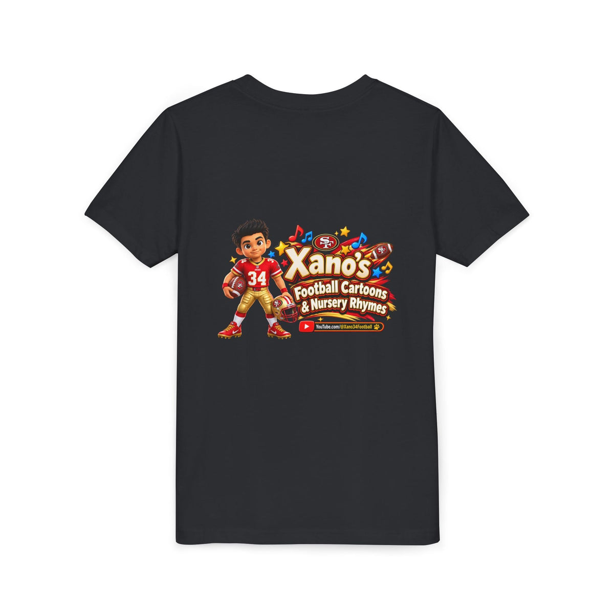 Youth Football Tee — "Xano 34: Heart of a Champion" - Getmgirlzworld Shop