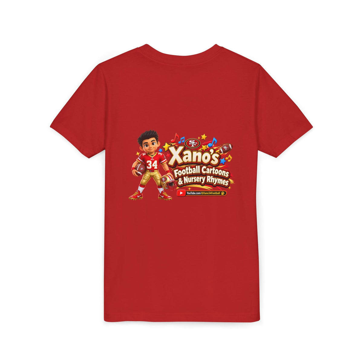 Youth Football Tee — "Xano 34: Heart of a Champion" - Getmgirlzworld Shop