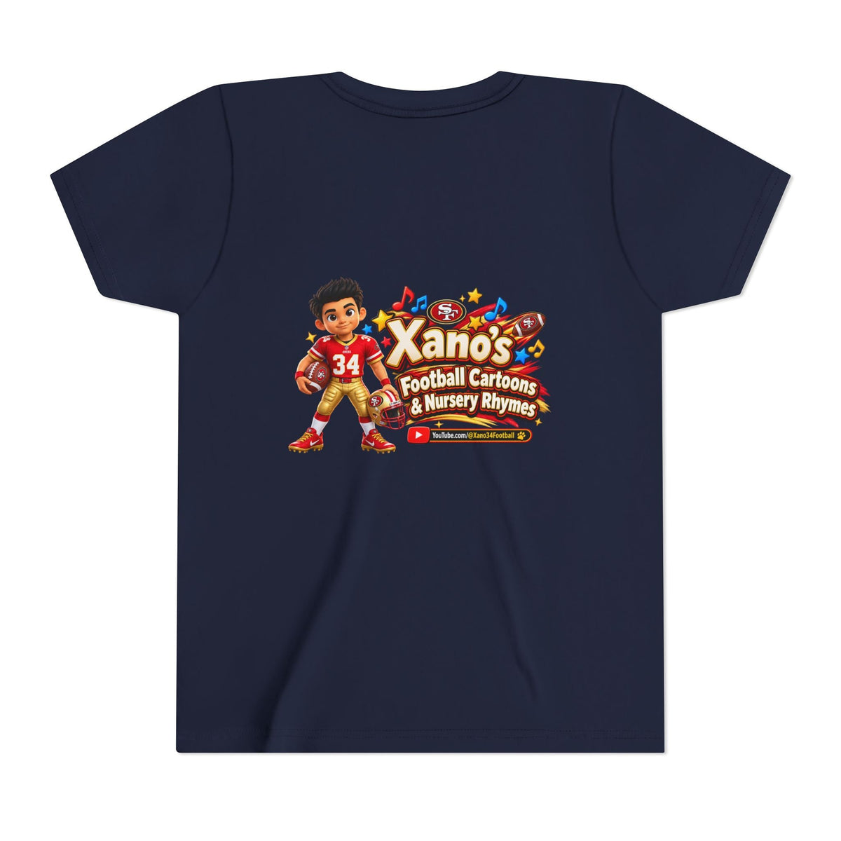 Youth Football Tee — "Xano 34: Heart of a Champion" - Getmgirlzworld Shop