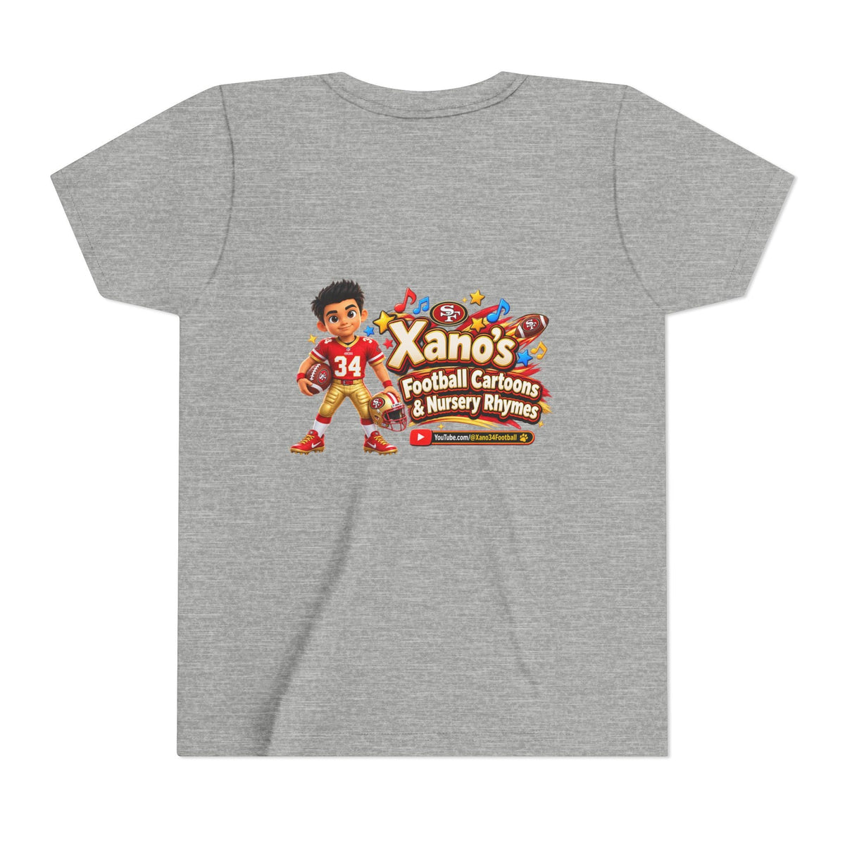 Youth Football Tee — "Xano 34: Heart of a Champion" - Getmgirlzworld Shop