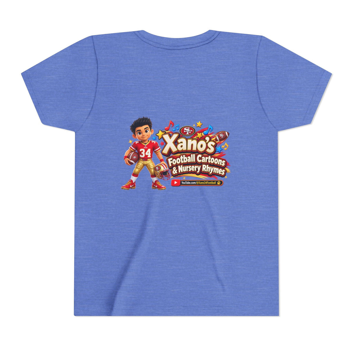 Youth Football Tee — "Xano 34: Heart of a Champion" - Getmgirlzworld Shop
