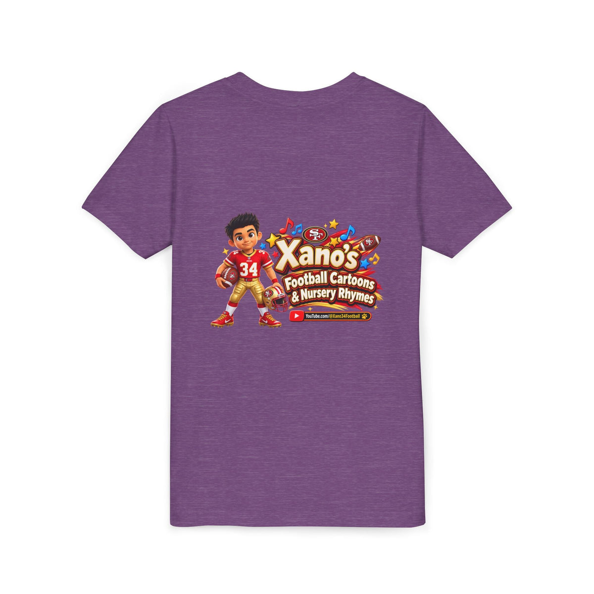 Youth Football Tee — "Xano 34: Heart of a Champion" - Getmgirlzworld Shop