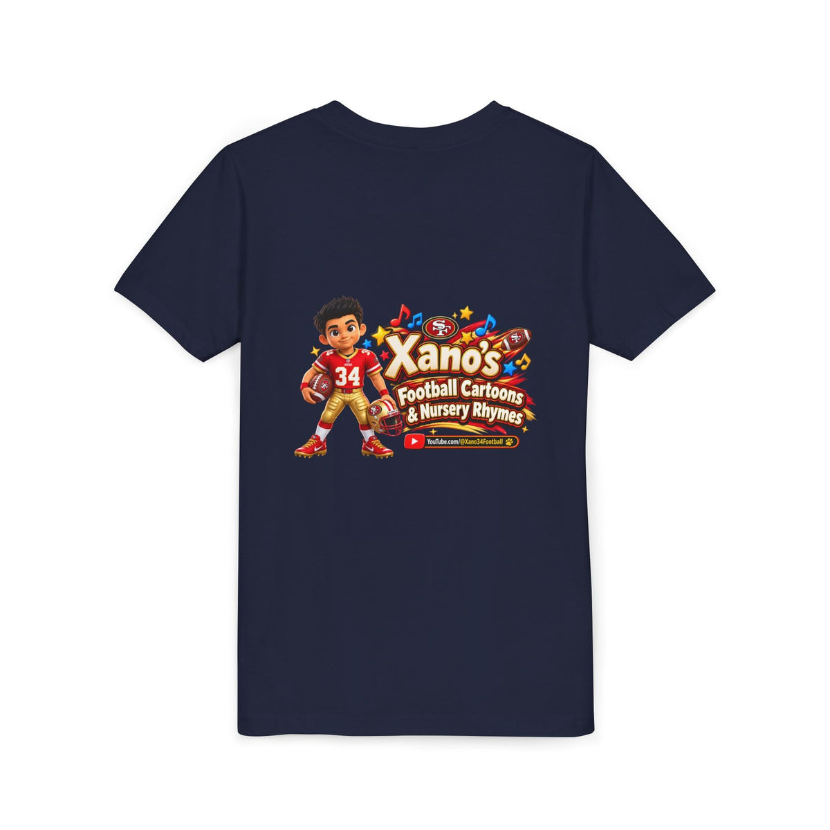 Youth Football Tee — "Xano 34: Heart of a Champion" - Getmgirlzworld Shop