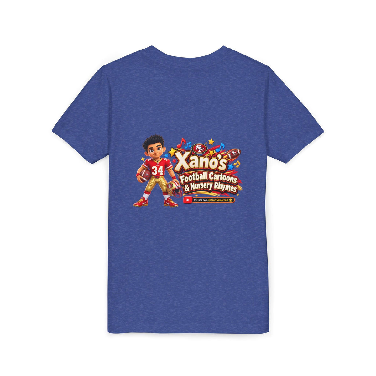 Youth Football Tee — "Xano 34: Heart of a Champion" - Getmgirlzworld Shop