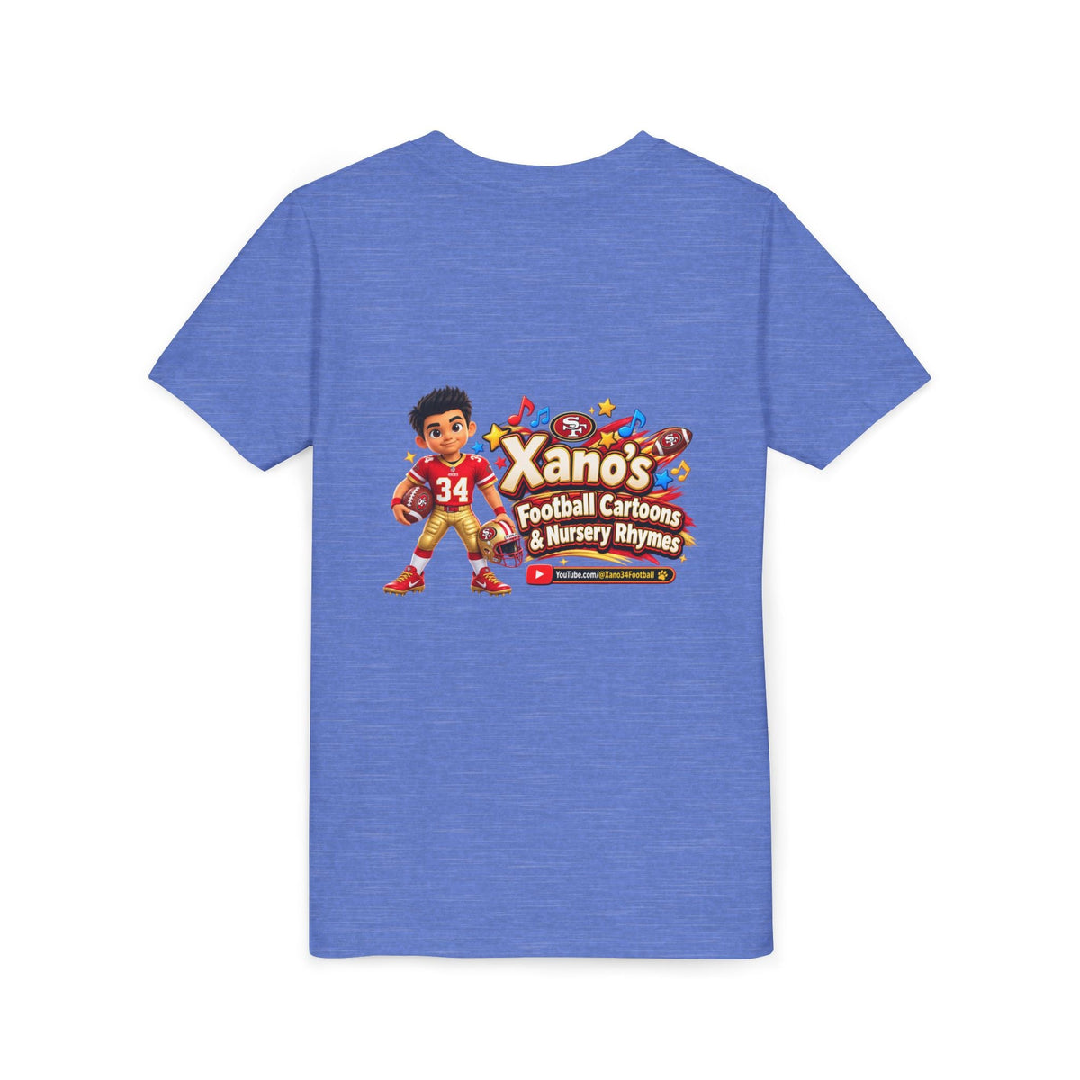Youth Football Tee — "Xano 34: Heart of a Champion" - Getmgirlzworld Shop