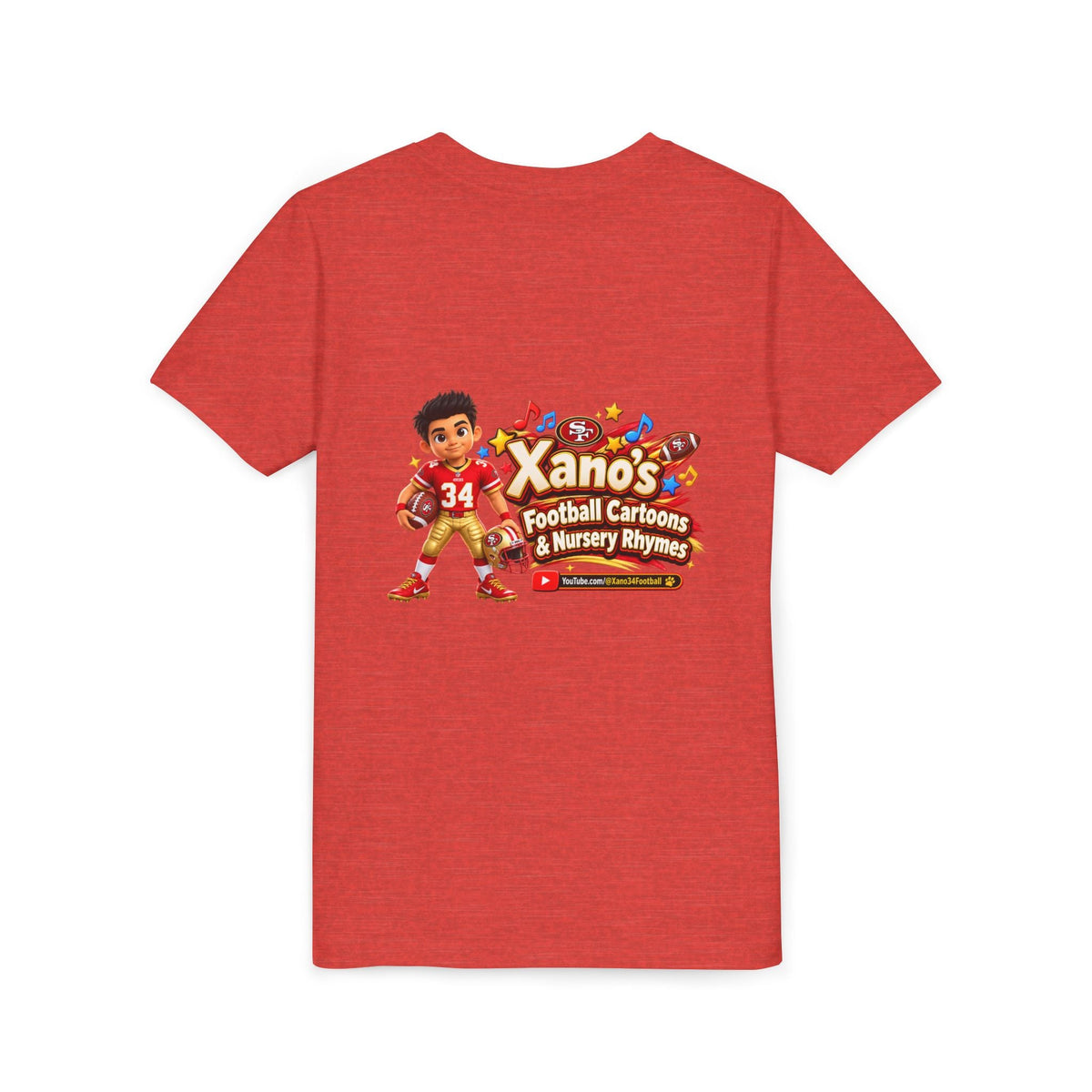 Youth Football Tee — "Xano 34: Heart of a Champion" - Getmgirlzworld Shop