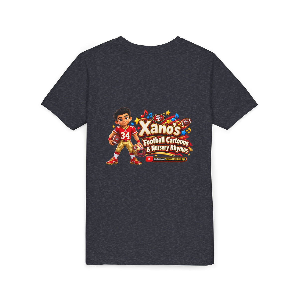 Youth Football Tee — "Xano 34: Heart of a Champion" - Getmgirlzworld Shop