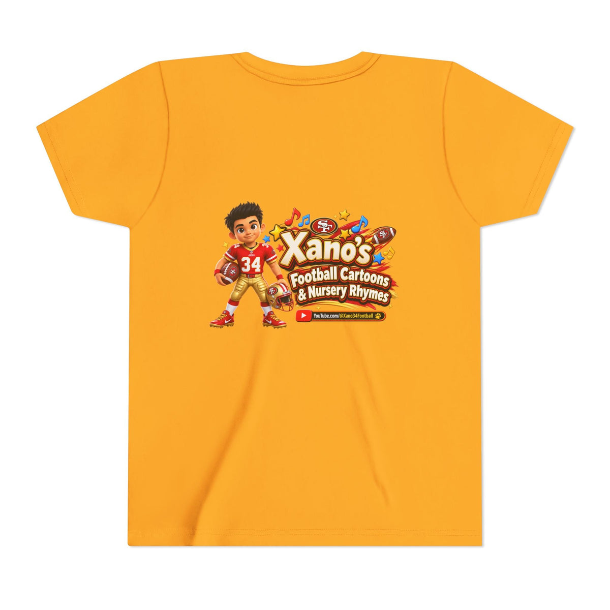 Youth Football Tee — "Xano 34: Heart of a Champion" - Getmgirlzworld Shop