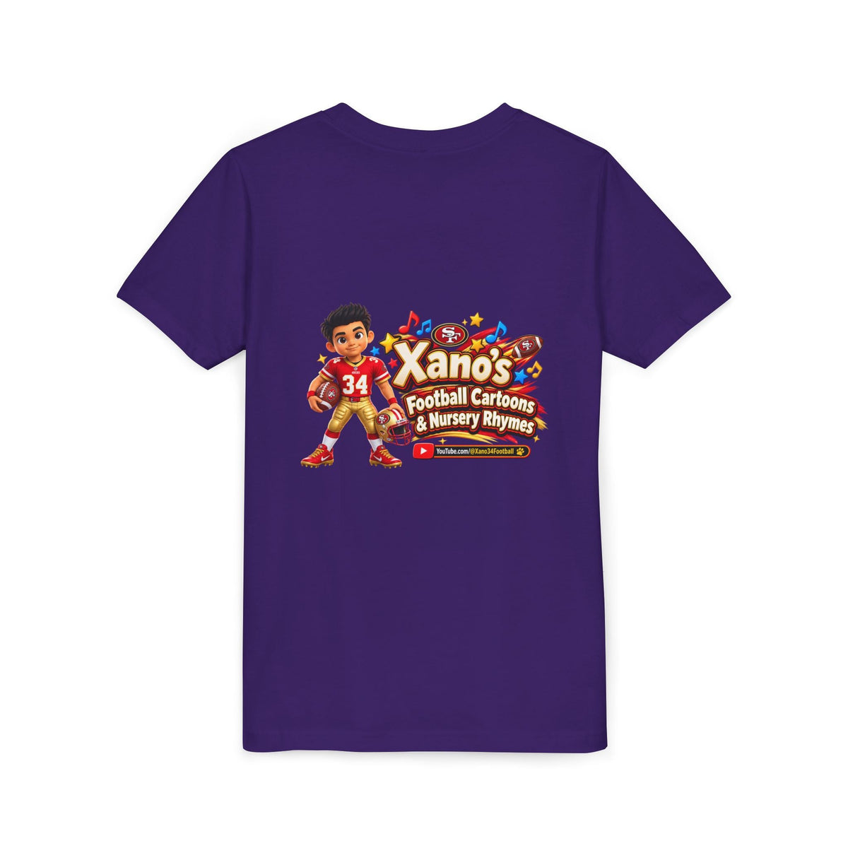 Youth Football Tee — "Xano 34: Heart of a Champion" - Getmgirlzworld Shop