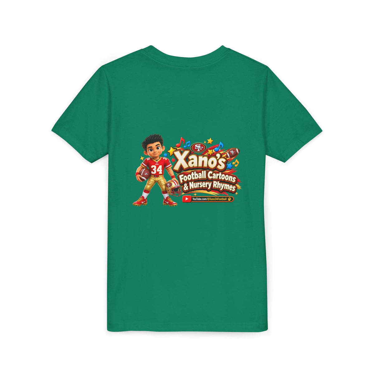 Youth Football Tee — "Xano 34: Heart of a Champion" - Getmgirlzworld Shop