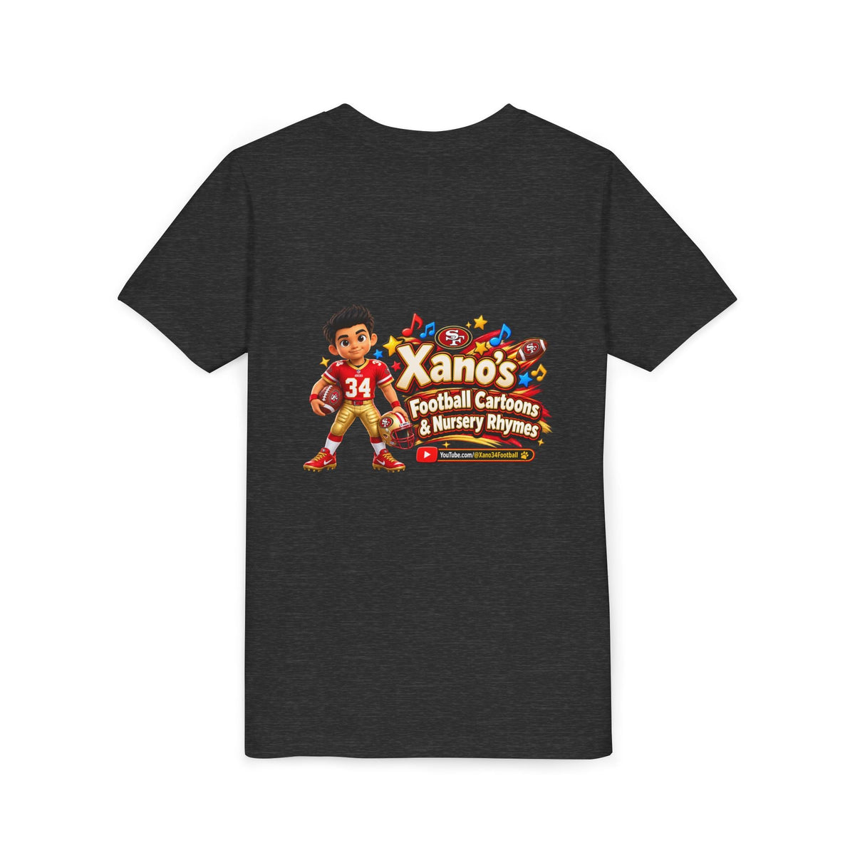 Youth Football Tee — "Xano 34: Heart of a Champion" - Getmgirlzworld Shop