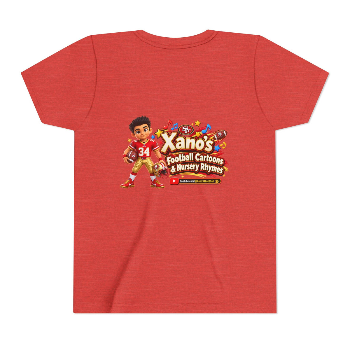 Youth Football Tee — "Xano 34: Heart of a Champion" - Getmgirlzworld Shop