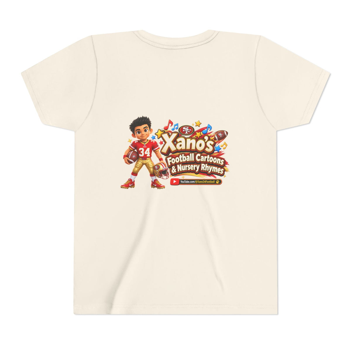 Youth Football Tee — "Xano 34: Heart of a Champion" - Getmgirlzworld Shop