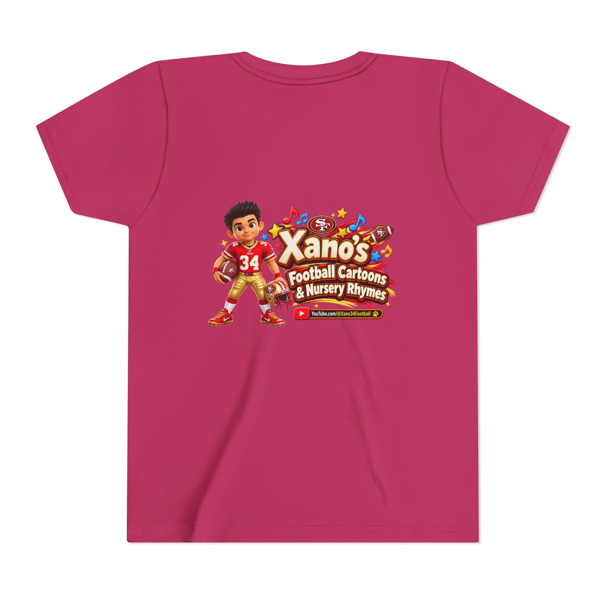 Youth Football Tee — "Xano 34: Heart of a Champion" - Getmgirlzworld Shop
