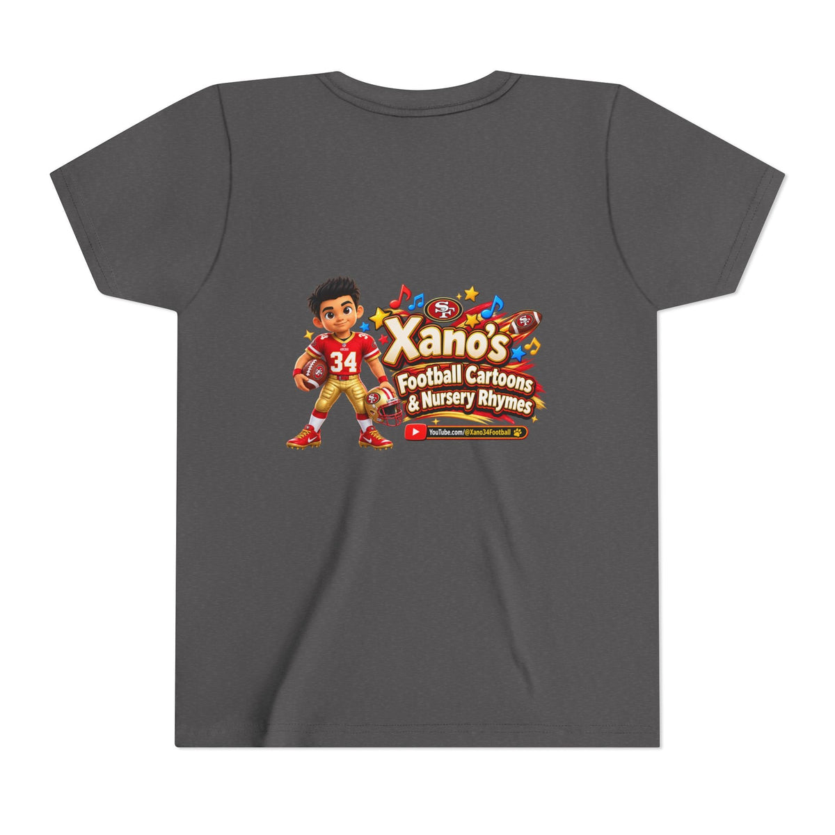 Youth Football Tee — "Xano 34: Heart of a Champion" - Getmgirlzworld Shop