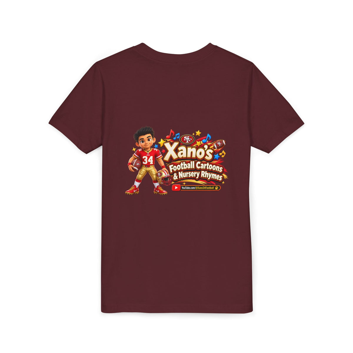 Youth Football Tee — "Xano 34: Heart of a Champion" - Getmgirlzworld Shop