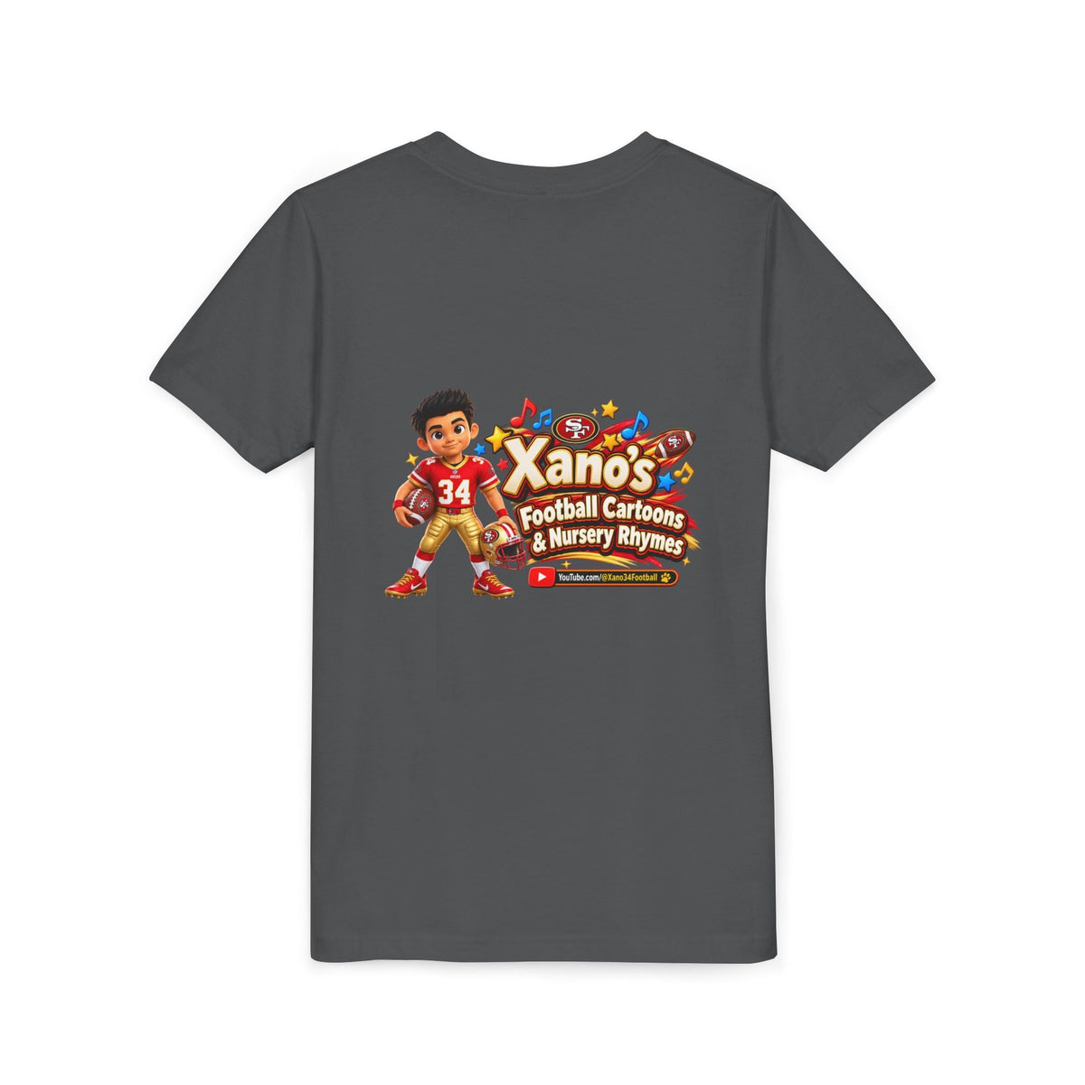 Youth Football Tee — "Xano 34: Heart of a Champion" - Getmgirlzworld Shop