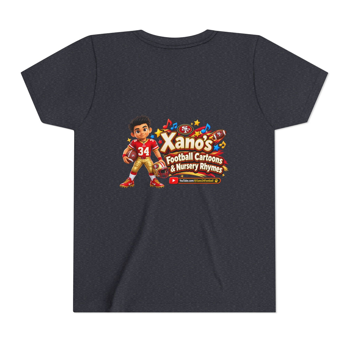 Youth Football Tee — "Xano 34: Heart of a Champion" - Getmgirlzworld Shop