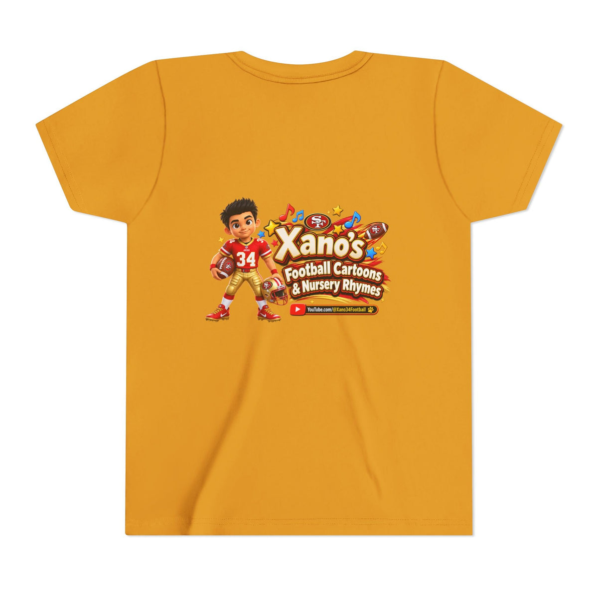 Youth Football Tee — "Xano 34: Heart of a Champion" - Getmgirlzworld Shop