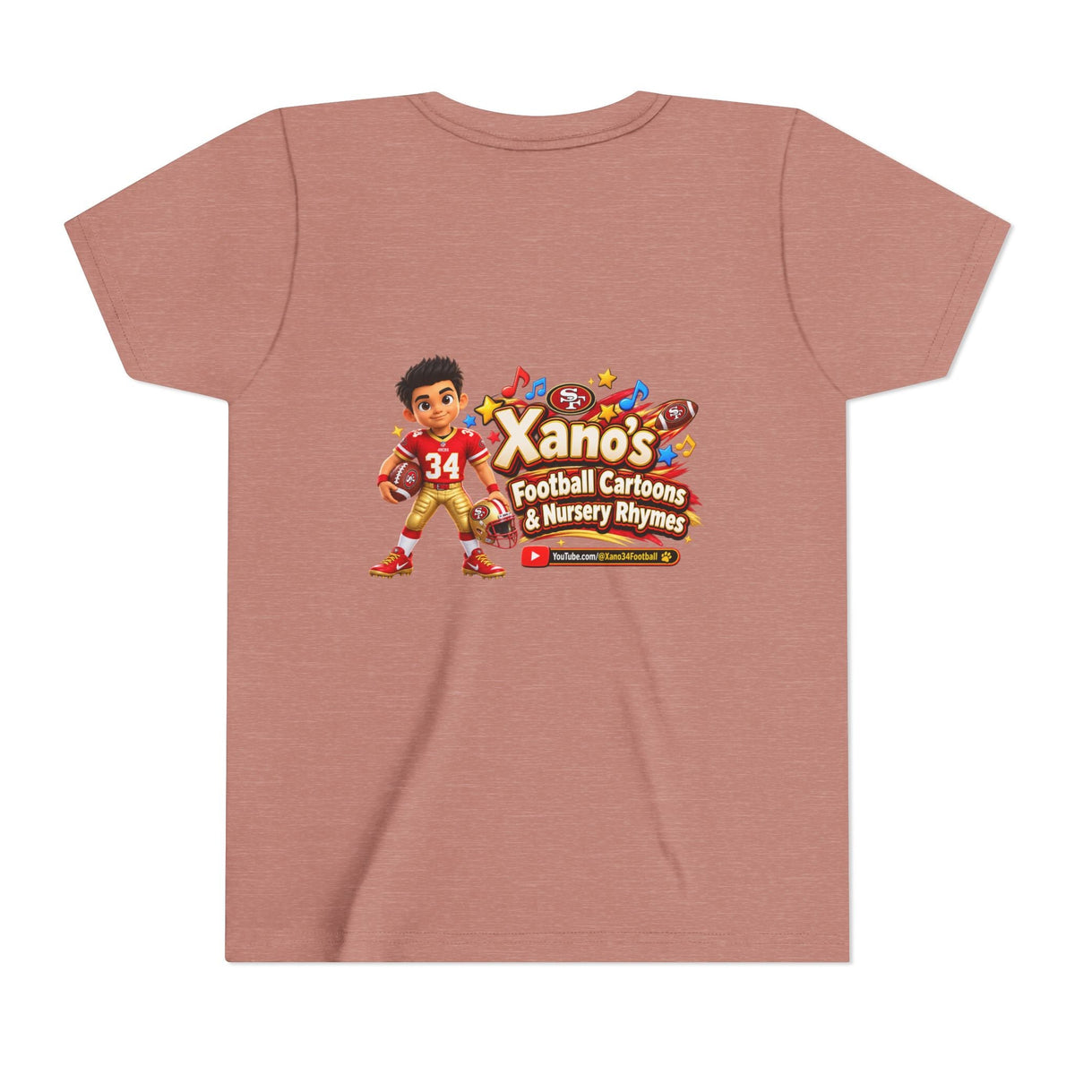 Youth Football Tee — "Xano 34: Heart of a Champion" - Getmgirlzworld Shop