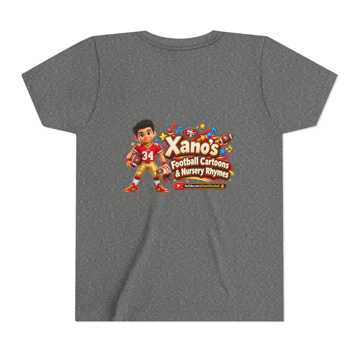 Youth Football Tee — "Xano 34: Heart of a Champion" - Getmgirlzworld Shop