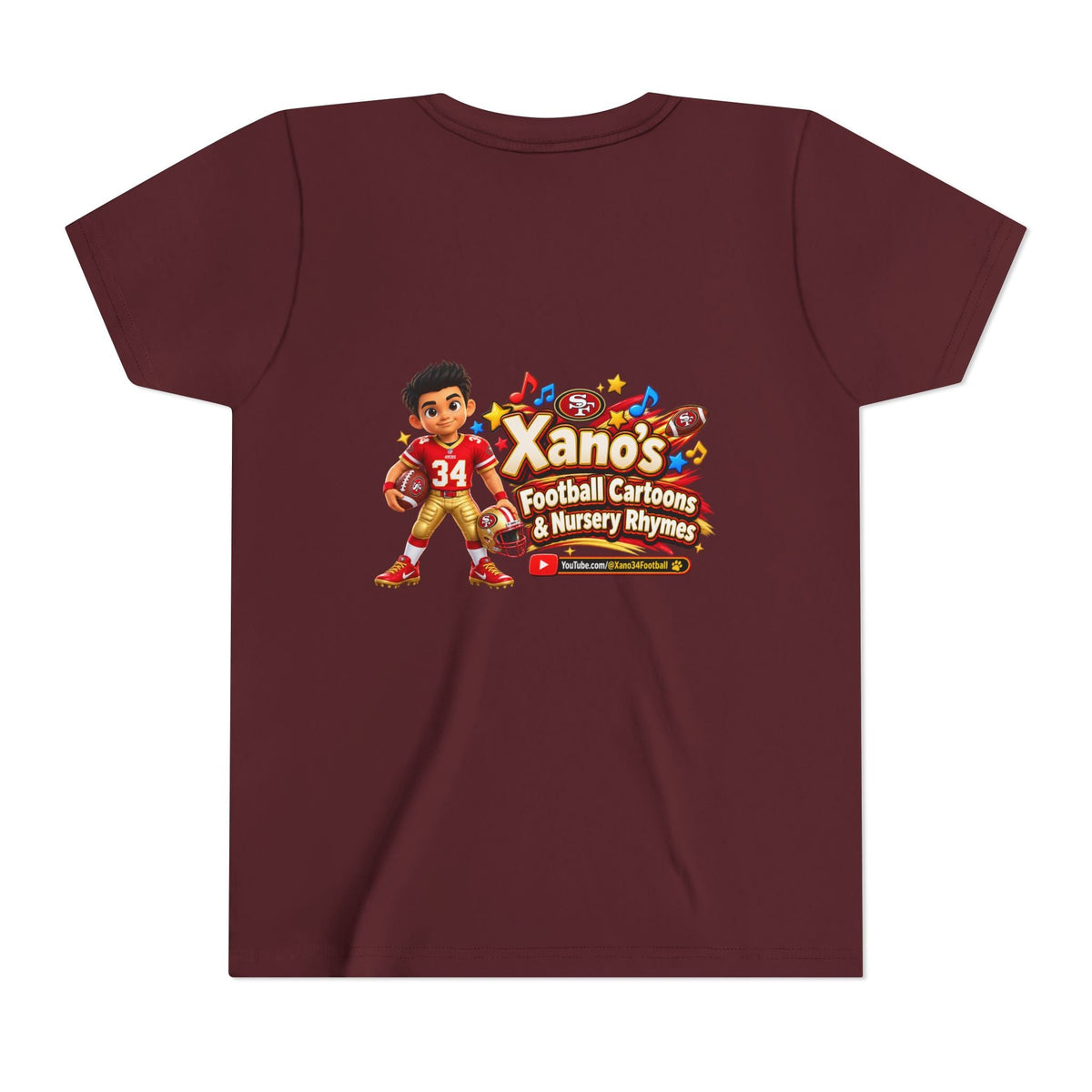 Youth Football Tee — "Xano 34: Heart of a Champion" - Getmgirlzworld Shop