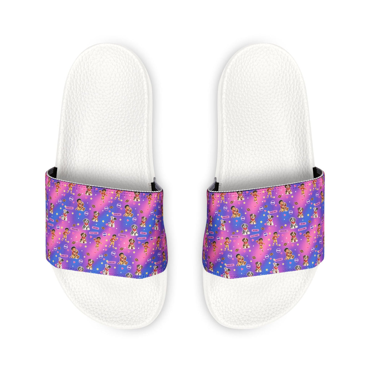 Youth Purple Xano #34 Football Print Removable-Strap Sandals - Getmgirlzworld Shop
