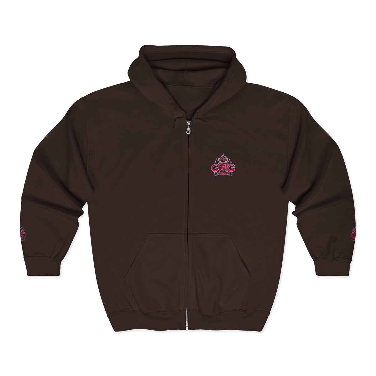 Zip Hoodie with Pink GMG Mandala Chest Design - Getmgirlzworld Shop