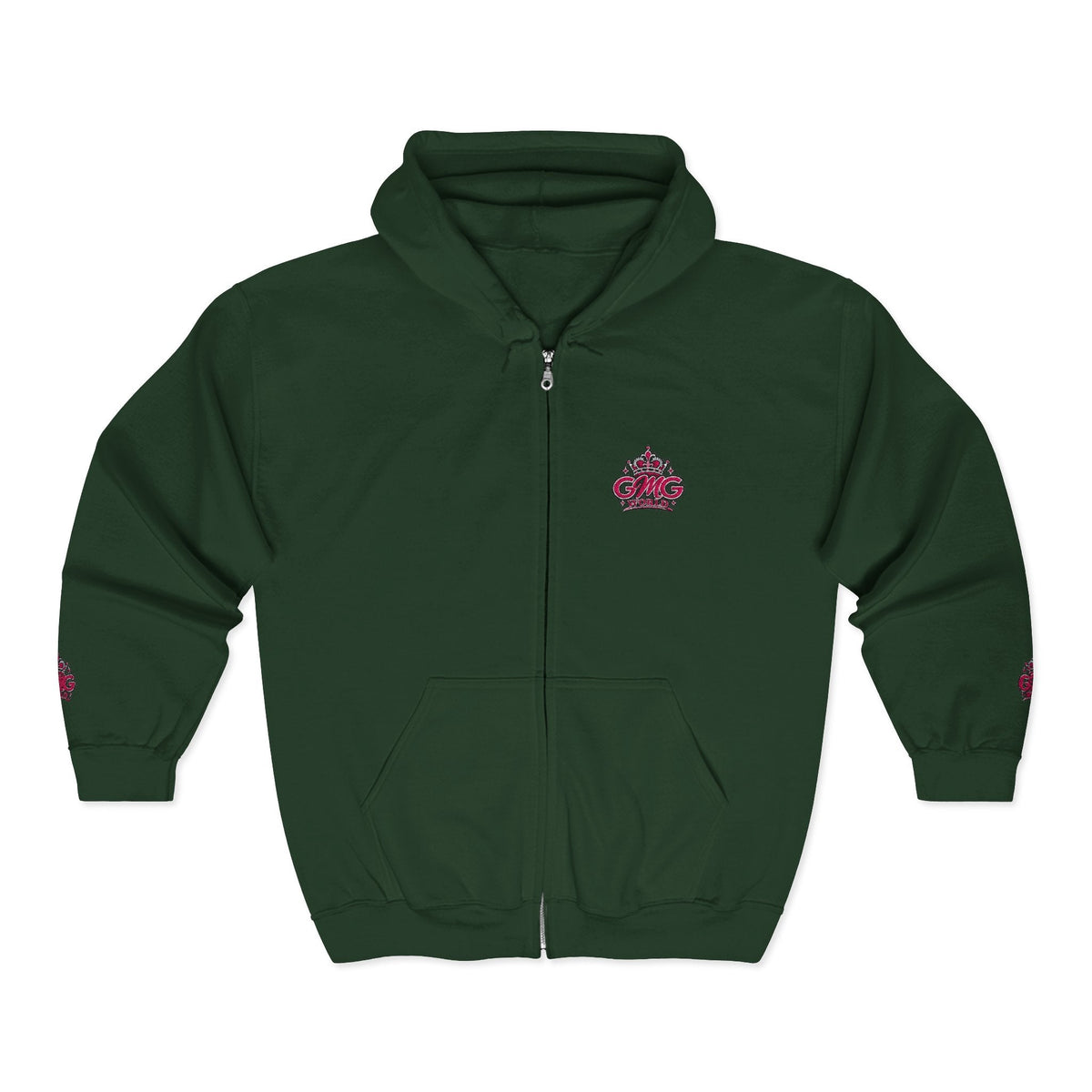 Zip Hoodie with Pink GMG Mandala Chest Design - Getmgirlzworld Shop