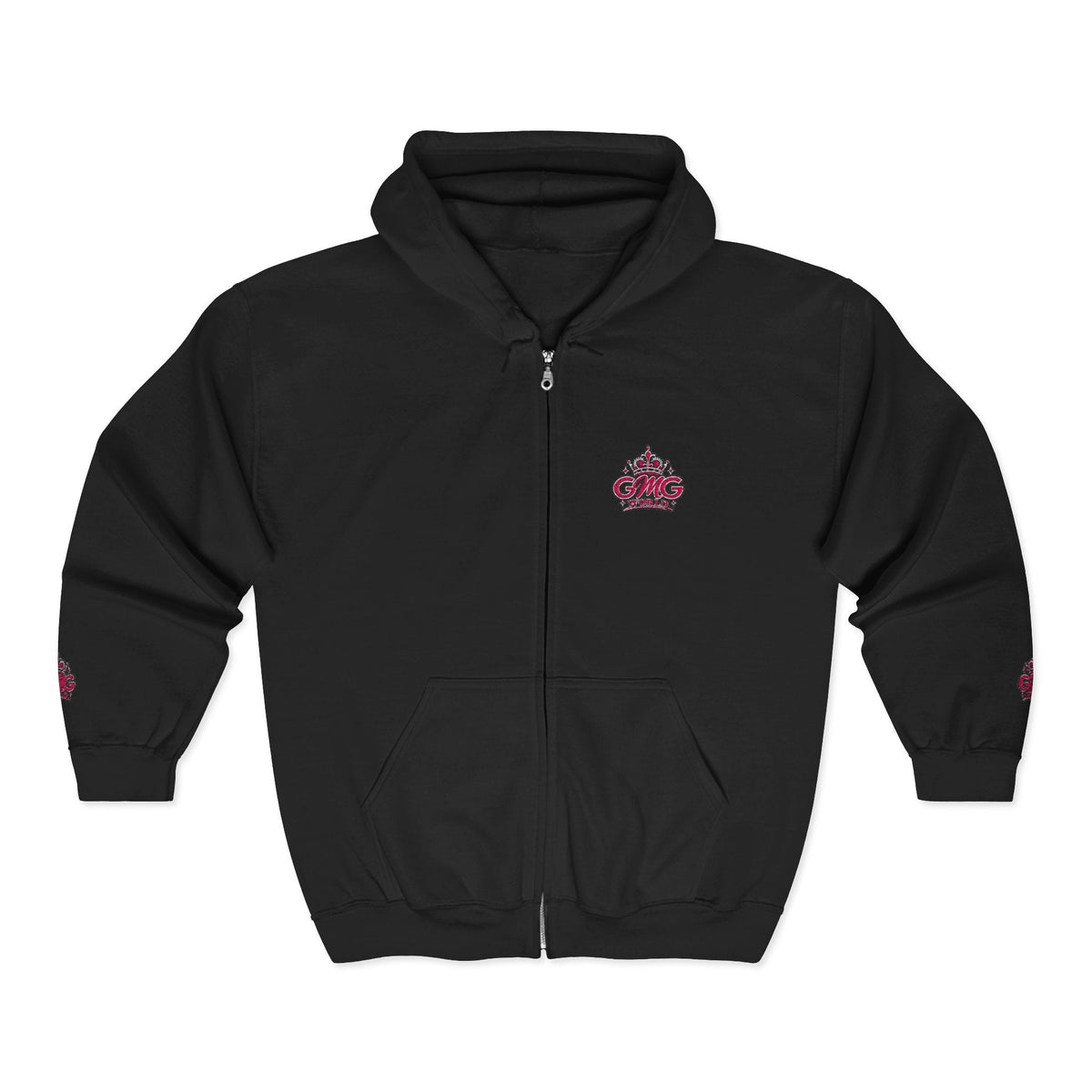 Zip Hoodie with Pink GMG Mandala Chest Design - Getmgirlzworld Shop