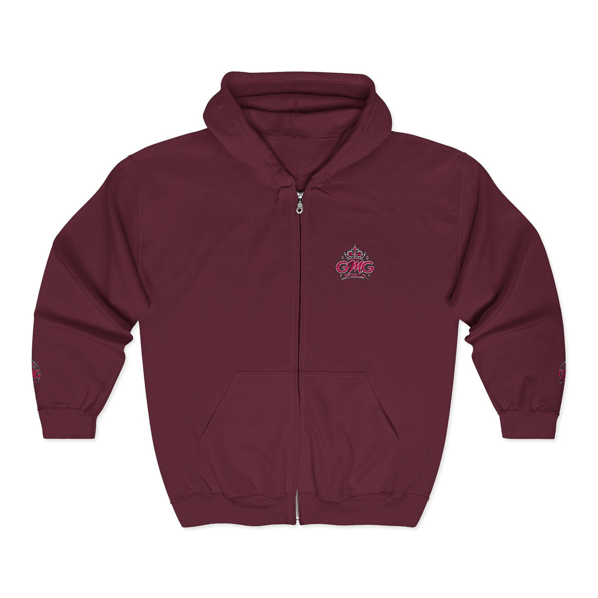 Zip Hoodie with Pink GMG Mandala Chest Design - Getmgirlzworld Shop